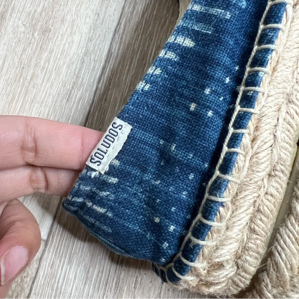 Soludos Blue Canvas Slip On Espadrilles Size 7
